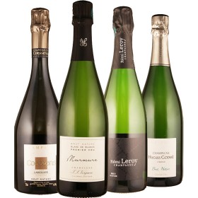 Champagner knochentrocken für Puristen - 4 Flaschen 0,75 ltr. mit detaillierten Beschreibungen Champagner knochentrocken für Puristen - 4 Flaschen 0,75 ltr. mit detaillierten Beschreibungen