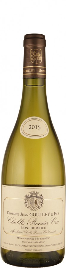 Domaine Jean Goulley Chablis Premier Cru Mont de Milieu 2015 - bio trocken Burgund Chablis Frankreich Domaine Jean Goulley Chablis Premier Cru Mont de Milieu 2015 - bio trocken Burgund Chablis Frankreich