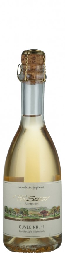 Prisecco alkoholfrei Cuvee Nr. 11 - halbe Flasche Unreifer Apfel, Eichenlaub - Manufaktur Jörg Geiger GmbH