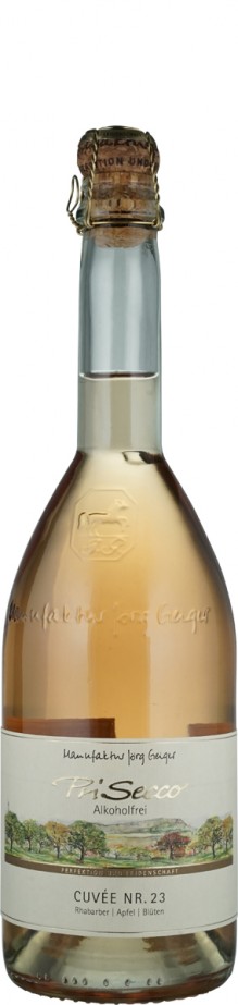 Prisecco alkoholfrei Cuvee Nr. 23 Rhababer, Apfel, Blüten - Manufaktur Jörg Geiger GmbH