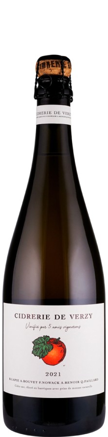 Cidrerie de Verzy Cidre Sec Vinifie par 5 amis Vignerons: B. Lapie, A. Bouvet, F. Nowack, A. Renoir, Q. Paillard 2021
