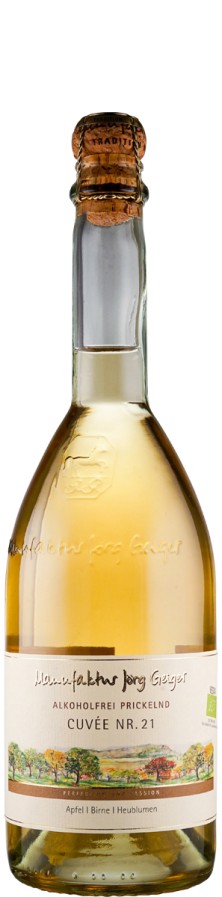Manufaktur Jörg Geiger GmbH Prisecco alkoholfrei Bio Cuvée Nr. 21 Apfel, Birne, Heublumen  Biowein - DE-ÖKO-006